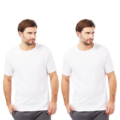 Pack of two white cotton crew neck t-shirts
